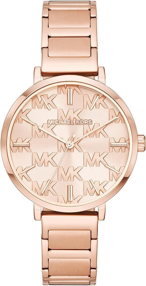 Michael Kors Addyson Quartz Rose Gold Dial Rose Gold Steel Strap Watch for Women - MK4713