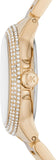 Michael Kors Mini Camille Chronograph White Dial Rose Gold Steel Strap Watch For Women - MK6844