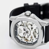 Philipp Plein High-Conic Automatic Silver Dial Black Silicone Strap Watch For Men- PWRAA0123