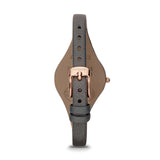 Fossil Georgia Smoke Grey Dial Grey Leather Strap Watch for Women - ES3077