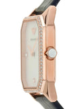Emporio Armani Gianni T Bar Quartz Mother of Pearl Dial Blue Leather Strap Watch For Women - AR11466