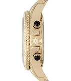 Marc Jacobs Rock Chronograph Black Dial Gold Steel Strap Watch for Women - MBM3253