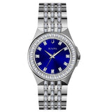 Bulova Phantom Baguette Crystal Blue Dial Silver Steel Strap Watch for Men - 96A254