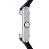 Emporio Armani Genni White Dial Blue Leather Strap Watch for Women - AR11718