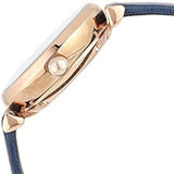 Emporio Armani Gianni T-Bar Analog Silver Dial Blue Leather Strap Watch For Women - AR60020