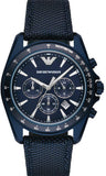 Emporio Armani Sportivo Chronograph Blue Dial Blue Nylon Strap Watch for Men - AR6132