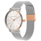 Armani Exchange Lola Analog White Dial Silver Mesh Strap Watch For Women - AX5537