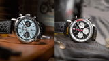 Breitling Top Time B01 Triumph Blue Dial Black Leather Strap Watch for Men - AB01764A1C1X1