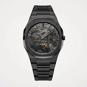 D1 Milano Ultra Thin Two Tone Black Steel Strap Watch for Men - D1-UTBJ31