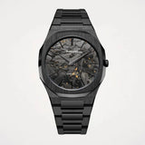 D1 Milano Ultra Thin Two Tone Black Steel Strap Watch for Men - D1-UTBJ31