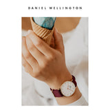 Daniel Wellington Roselyn 3A Petite White Dial Red NATO Strap Watch For Women - DW00100293