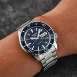 Seiko 5 Sports Automatic Blue Dial Silver Steel Strap Watch for Men - SRPK97K1
