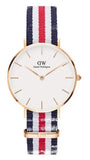 Daniel Wellington Petite Canterbury White Dial Three Tone Nylon Strap Watch For Women - DW00100357