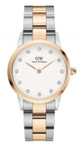 Daniel Wellington Iconic Link White Dial Two Tone Steel Strap Watch For Women - DW00100358