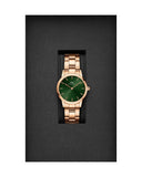 Daniel Wellington Iconic Link Emerald Green Dial Rose Gold Steel Strap Watch For Women - DW00100421
