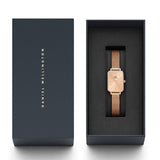 Daniel Wellington Quadro Unitone Rose Gold Dial Rose Gold Mesh Strap Watch For Women - DW00100484