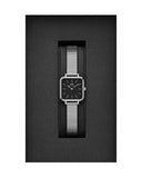 Daniel Wellington Quadro Studio Black Dial Silver Mesh Strap Watch For Women - DW00100522