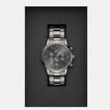 Daniel Wellington Iconic Link Chronograph Grey Dial Grey Steel Strap Watch for Men - DW00100643