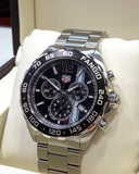Tag Heuer Formula 1 Chronograph Black Dial Silver Steel Strap Watch for Men - CAZ101H.BA0842