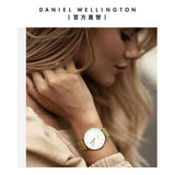 Daniel Wellington Classic Petite Evergold White Dial Gold Mesh Bracelet Watch For Women - DW00100350