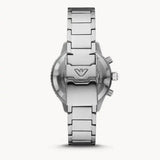 Emporio Armani Diver Chronograph Quartz Black Dial Silver Steel Strap Watch For Men - AR11360