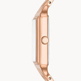 Fossil Raquel Three Hand Date White Dial Rose Gold Steel Strap Watch For Women - ES5271
