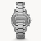 Fossil Dean Chronograph Black Dial Silver Steel Strap Watch for Men - FS4542