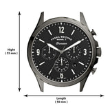 Fossil Forrester Chronograph Black Dial Grey Steel Strap Watch for Men - FS5606