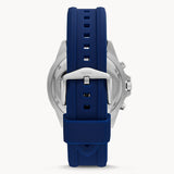 Fossil Garrett Chronograph Blue Dial Blue Rubber Strap Watch for Men - FS5709