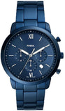 Fossil Neutra Chronograph Blue Dial Blue Steel Strap Watch for Men - FS5826