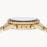 Fossil FB-01 Chronograph Black Dial Gold Steel Strap Watch for Men - FS5836