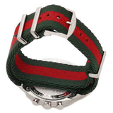 Gucci Grip Quartz Chronograph Red Dial Two Tone NATO Strap Watch for Men - YA157304