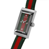 Gucci G-Frame Mother of Pearl Dial Two Tone Nylon Strap Watch For Women - YA147404