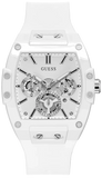 Guess Phoenix Multifunction White Dial White Rubber Strap Watch for Men - GW0203G2