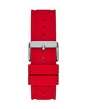 Guess Momentum Black Dial Red Rubber Strap Watch for Men - GW0263G3