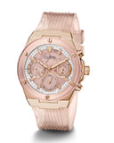 Guess Athena Rose Gold Dial Rose Gold Rubber Strap Watch for Women - GW0409L3