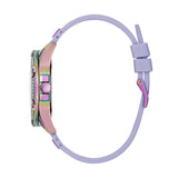 Guess Queen Quartz Purple Dial Purple Silicone Strap Watch For Women - GW0536L4