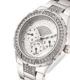Guess Viva Quartz Silver Dial Silver Steel Strap Watch For Women - W0111l1
