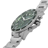 Emporio Armani World Explorer Solar Chronograph Green Dial Silver Steel Strap Watch for Men - AR11741