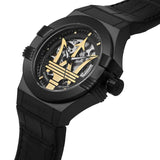 Maserati Potenza Automatic Black Dial Black Leather Strap Watch For Men - R8821108036