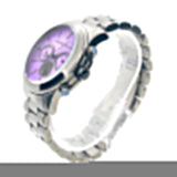 Michael Kors Runway Chronograph Purple Dial Black Steel Strap Watch For Women - MK5954
