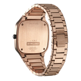 D1 Milano Square Champagne Gold Dial Gold Steel Strap Watch for Unisex - D1-SQBJ04