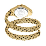 Just Cavalli Twined Mother of Pearl Dial Gold Steel Strap Watch for Women - JC1L305M0045