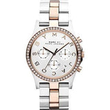 Marc Jacobs Henry Chronograph Silver Dial Two Tone Steel Strap Watch for Women - MBM3106
