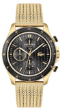 Lacoste Neoheritage Chronograph Black Dial Gold Mesh Strap Watch for Men - 2011254