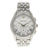 Emporio Armani Velente Chronograph Quartz Silver Dial Silver Steel Strap Watch For Men - AR1702