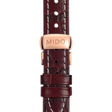 Mido Baroncelli III Automatic Diamonds Brown Dial Brown Leather Strap Watch For Women - M7600.3.64.8
