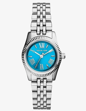 Michael Kors Lexington Quartz Blue Dial Silver Steel Strap Watch For Women - MK3328