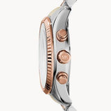Michael Kors Lexington Chronograph Silver Dial Two Tone Steel Strap Watch for Women - MK5735