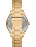 Michael Kors Layton Chronograph Brown Dial Gold Steel Strap Watch For Women - MK7296